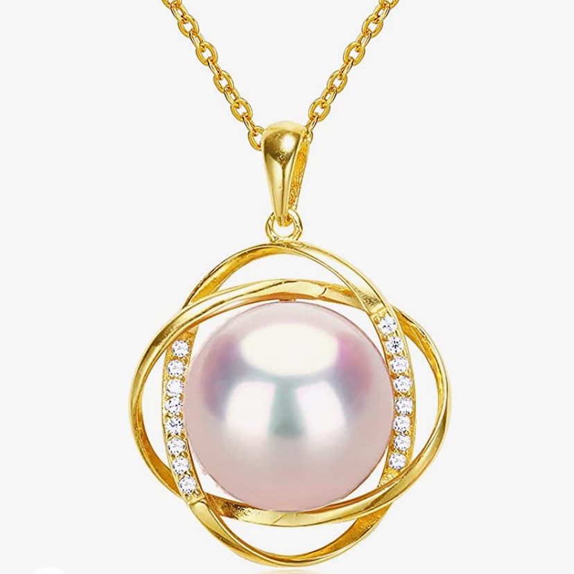 14k Pearl Diamond Necklace 138$